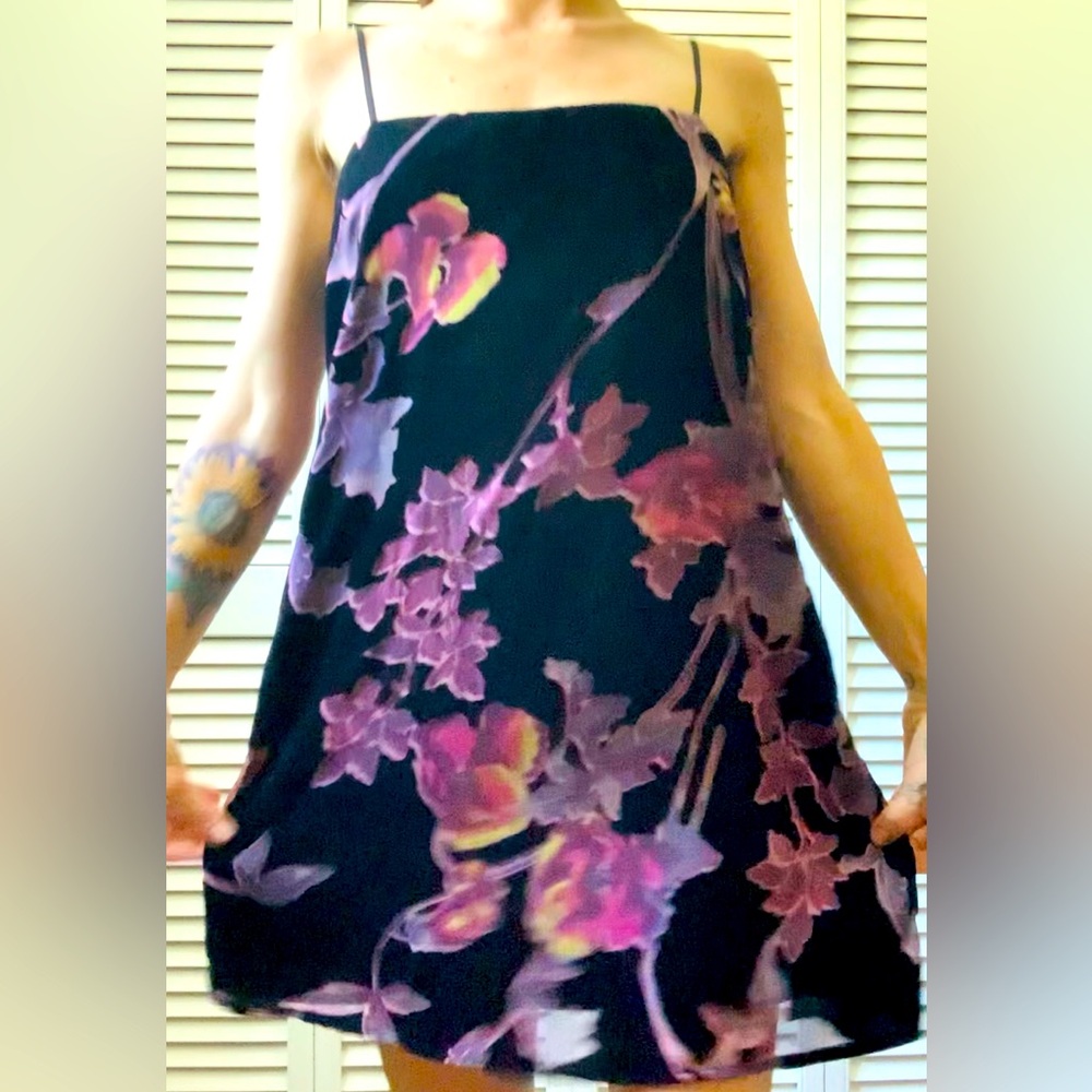 Sexy velvet floral Mini dress by Cotton Candy LA small